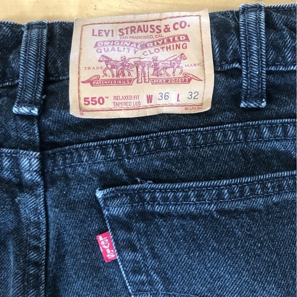 Levi’s 550  Relaxed Fit Black Denim Jeans Size 36 - Picture 5 of 7